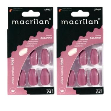 Imagem de Kit 2 Unhas Postiças Bailarina Rose UP407 - Macrilan