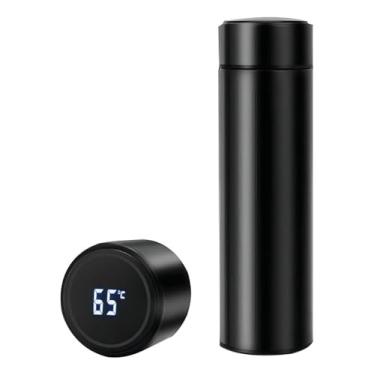Imagem de Garrafa Térmica Inox 500 ml com Termômetro Digital LED – Isolamento a Vácuo, Tampa Anti-Vazamento e Exibição Precisa de Temperatura