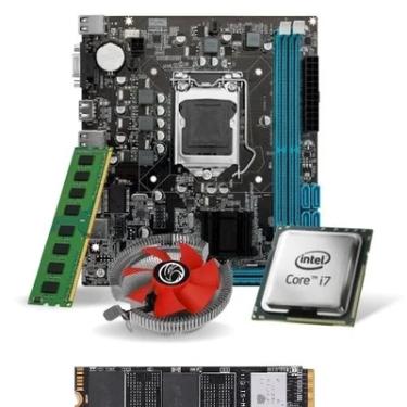 Imagem de Kit Upgrade PowerPC com Placa Mãe H81 + Processador I7 4770 + Memória 16GB DDR3 + Cooler + SSD M.2 512GB