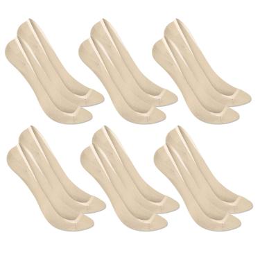 Imagem de Kit 6 Pares de Meia Selene Sapatilha Super Invisível Feminina - Nude