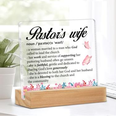 Imagem de Presentes de esposa de pastor, agradecimento de pastor para mulheres, presentes para pastores, definição de esposa de pastor, decoração de placa de mesa acrílica