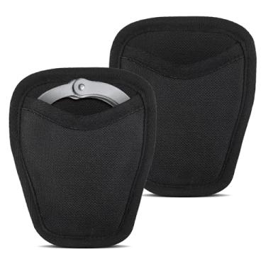 Imagem de Generic 2 peças de capa para algemas, parte superior aberta, bolsa para algemas de nylon para cinto, capa de punho de oficial de segurança da polícia, serve para algemas de corrente/dobradiça padrão