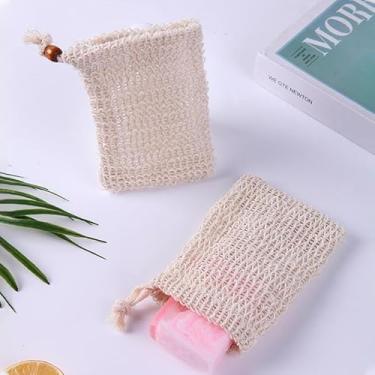 Imagem de 2 Pçs Sacos de Sabão Malha Bolha Bolsa de Sabão Bolsa de Rede Cordão Corpo Ferramenta de Limpeza Facial Banho Chuveiro Branco