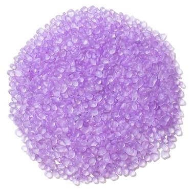 Imagem de Keedolla Lavanda Aquarium Rocks Betta Cascalho para aquário de peixes, mármores de vidro marinho fosco para enchimento de vasos, artesanato DIY e decoração de casa - 230 g/8 oz