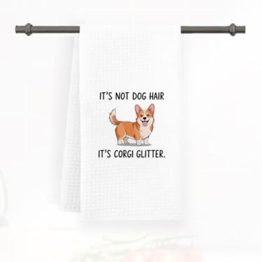 Imagem de Toalhas de cozinha engraçadas Corgi, pano de prato reutilizável de secagem rápida, toalha de prato de cozinha de cachorro fofo, toalhas de chá de mão macias, presente para amantes de cães, mulher, mãe