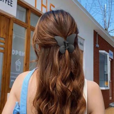 Imagem de Borboleta requintada - Grampo de cabelo em forma de garra - Plástico durável para penteados estilosos