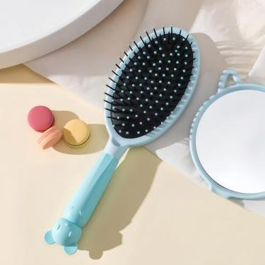 Imagem de Escova de cabelo para secagem, escova de cabelo para cabelos grossos ou finos, escova de cabelo para mulheres com cerdas de nylon, escova de desembaraçar para cabelos cacheados lisos e molhados