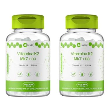 Imagem de Vitamina K2 MK7 160mcg + D3 2000UI Fortalecimento 60 Capsulas - 4 Health