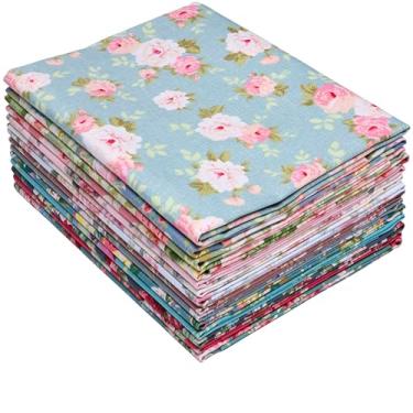 Imagem de Hanjunzhao Pacote 14 Quartos Gordos 45,7 x 55,88 cm - Quadrados de Tecido Acolchoado de Algodão Pré-Cortados - Material de 14,5 m - Para Costura, Quilting, Patchwork, e Feriado Dia das Bruxas Natal