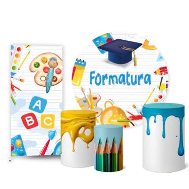 Imagem de Trio Capas Cilindro + Painel Sublimado + Painel Lateral Formatura (K2FOR0017)