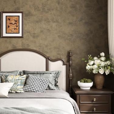 Imagem de VaryStyle Papel de parede de concreto dourado marrom luxuoso papel de parede de cimento descascar e colar papel de contato industrial de concreto para paredes de bancada envoltório de vinil