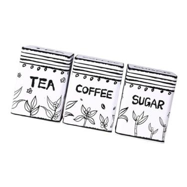 Imagem de MotiveTech 3 recipientes para chá e açúcar em grãos de café, jarra para chá e café com açúcar, decoração prática de cozinha em metal portátil multifuncional, Style B