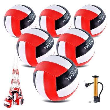 Imagem de Pacote com 6 bolas de voleibol ELKCIP, tamanho oficial, 5, macias, int