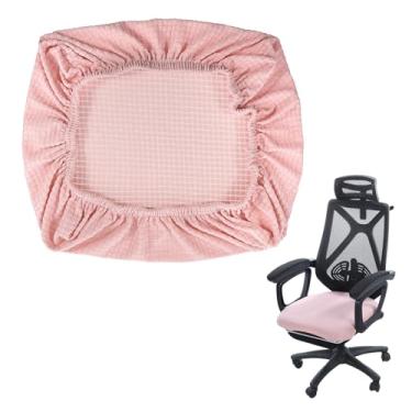 Imagem de Capa de cadeira de mesa de escritório rosa, capa de assento universal extensível para cadeiras de mesa com rodinhas para computador de escritório