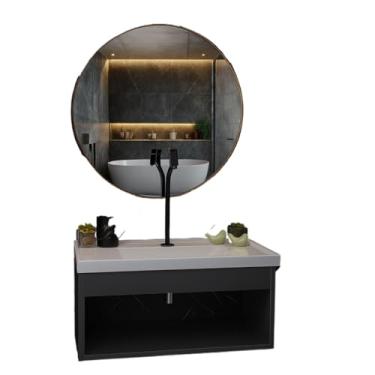 Imagem de Armário Slim 60cm Gabinete de banheiro Casa Gabinete de Banheiro Armário Banheiro Com Pia Slim 60cm(CINZA)