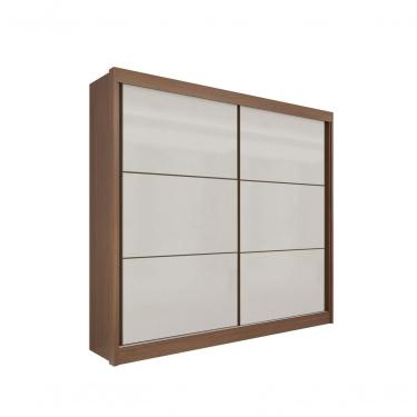 Imagem de Guarda Roupa Casal Cancun 2 Portas 6 Gavetas Com Pés - D' Doro Castanho/off White