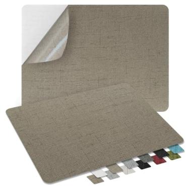 Imagem de ZESION 2 Peças De Remendos Tecido Linho Autoadesivos, Reparo Rápido Para Sofás, Tendas, Assentos Carro/8" X 11", Cáqui Floral