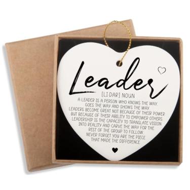 Imagem de Presentes de líder para mulheres, melhor chefe dama chefe presente de dia ornamento de cerâmica lembrança chefe senhora líder gerente de Natal, aniversário, agradecimento, presente de agradecimento
