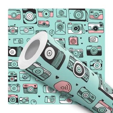 Imagem de Papel De Parede Auto Adesivo Lavável Infantil Câmera Polaroide Vintage