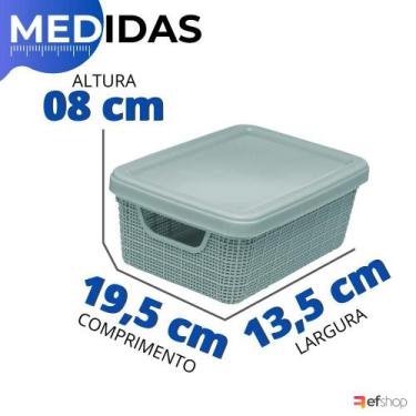 Imagem de Kit 2 Cestos Organizador Tampa Armário Gaveta Multiuso 19x13 - Jaguar,