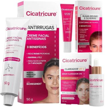 Imagem de Kit Cicatricure Clareador Vit C Contorno De Olhos Creme Anti