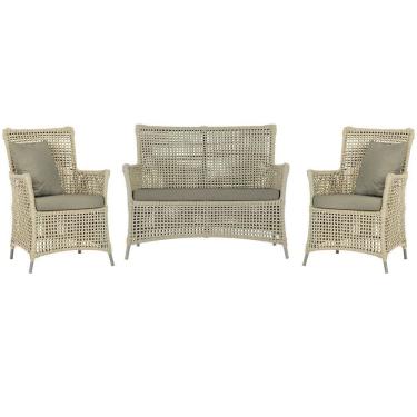 Imagem de Jogo Sofá E 2 Poltronas Igapó Alumínio Fendi E8 Trama Rami