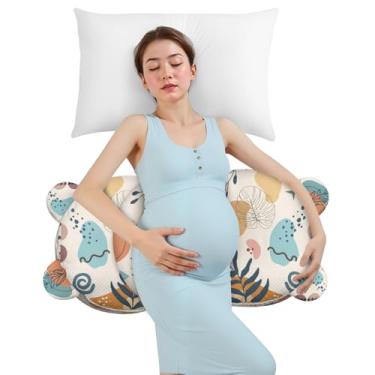 Imagem de Travesseiro de gravidez para dormir, travesseiro de maternidade para mulheres grávidas, almofadas macias e confortáveis para gravidez, suporte lateral para dormir na barriga, com capa removível