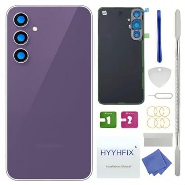 Imagem de HYYHFIX Substituição de vidro traseiro Galaxy S23 FE para Samsung Galaxy S23 FE 16.3 cm capa traseira à prova d'água e lente de câmera + kit de ferramentas de reparo profissional (roxo)