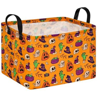 Imagem de Cesto de armazenamento de fantasma de Halloween, caixa de brinquedos vazia, cestas fofas de abóbora para crianças, cesto organizador de cesto de água para casa/dormitório/cozinha/animal de estimação