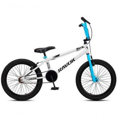 Imagem de Bicicleta Bmx Cross Aro 20 Rv-x Aro Aero Freio V-brake Ravok Cor:branca E Azul