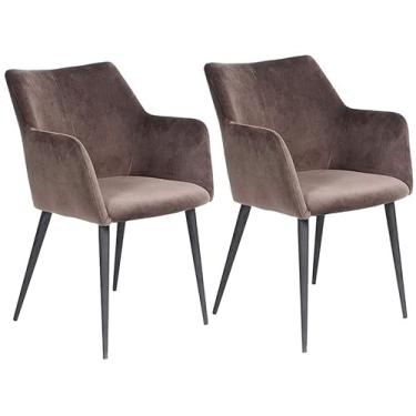 Imagem de Conjunto de cadeiras de jantar de negócios, cadeiras de jantar, escritório, recepção, cozinha, veludo, cadeira de jantar, almofada macia, aço carbono, pés antiderrapantes, poltrona, poltrona, conjunto