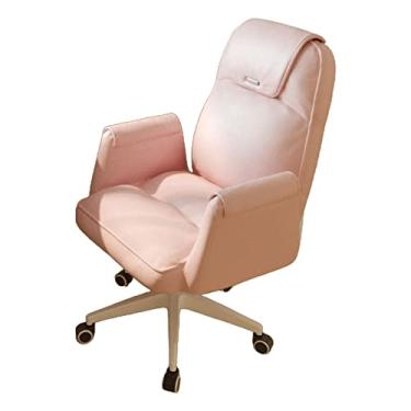 Imagem de Cadeira de escritório ergonômica – Cadeira de mesa giratória para computador com suporte de braço e lombar para trabalhar, estudar e jogar