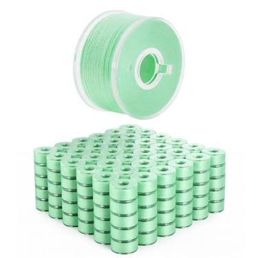 Imagem de Mandala Crafts 144 Mint SA156 Bobinas pré-enroladas para máquina de costura Singer -15J SA156 Linha de bobina pré-preenchida para máquina de costura Brother e bordado
