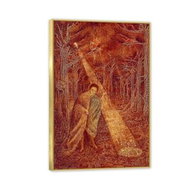 Imagem de Remedios Varo Home Decor Solar Music Art Prints Canvas for Bedroom Living Remedios Varo Wall Decor Surrealism Wall Art Gift Framed Ready to Hang60x40cm (61.0x40.6 cm) Moldura dourada
