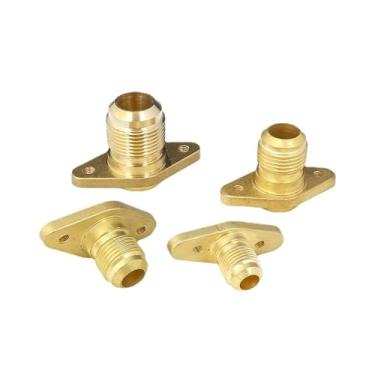 Imagem de 1/10.2 cm 3/20.3 cm 1/5.1 cm 3/10.2 cm Tubo OD Solda para Flare Encaixe de Tubo Acoplamento com Base para Válvula de Corte Ar Condit OROAOBOMT (6,35 mm 1l4 polegadas, com porca)