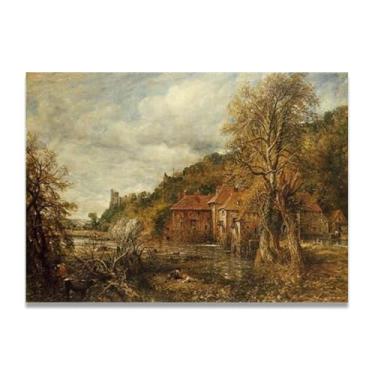 Imagem de Low HousesJohn Constable Canvas: Cenas autênticas da natureza britânica do século XIX, arte da Royal Academy 50 x 70 cm sem moldura