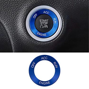 Imagem de Keptrim Para carregador Challenger Engine Start Stop Trim para Dodge Challenger/Charger RAM 2010-2020, para Durango 2014, liga de alumínio azul 1 peça