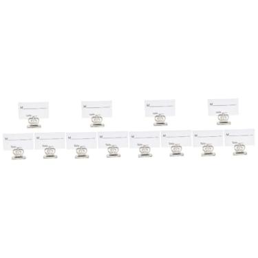 Imagem de LALAFINA 12 peças de clipes de fotos, porta-mensagens para mesa de casamento, centros de mesa para fotos, notas e cartões de lugar elegantes