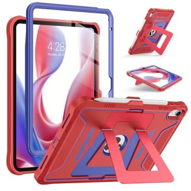 Imagem de Supveco Capa para iPad (A16) 11ª geração 28 polegadas 2025, iPad 10ª geração 10,9 polegadas 2022, capa protetora robusta de corpo inteiro com protetor de tela integrado, suporte duplo, vermelho/azul