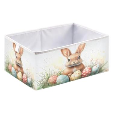 Imagem de ATTX Organizador de armário grande de coelhinho fofo da Páscoa - Caixas de armazenamento dobráveis para roupas, brinquedos, livros | Caixas de armazenamento organizadoras de prateleiras dobráveis #42