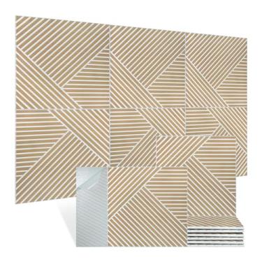 Imagem de Foritrue Painéis acústicos, pacote com 6 painéis de parede à prova de som de 59,9 cm x 59,9 cm x 1 cm, painéis de parede acústicos decorativos, painéis de absorção de som autoadesivos para casa