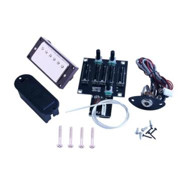 Imagem de KiBcsLic Captador de guitarra com equalizador de 4 bandas, leve e premium, para guitarras acústicas. Captador piezo profissional, robusto, com afinador, Bs02