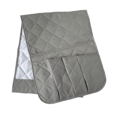 Imagem de FytStycale Organizador Dobrável para Apoio de Braço com Suporte para Controle Remoto E 5 Bolsos, Antiderrapante, para Sofá, Poltrona, Cinza, Tamanho real