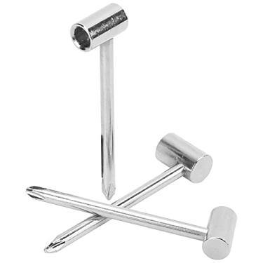 Imagem de Luqeeg Chave de Haste de Treliça, Chave Hexagonal de Ferro, Ajuste de Pescoço, Ferramenta de Alta Resistência Ao Desgaste para Músicos e Jackson, 3 Peças (Prata 6.35MM+7MM+8MM três conjuntos)