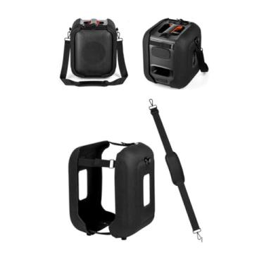 Imagem de YUULNMOP Estojo para alto-falante, bolsa de viagem, estojo de transporte em EVA, capa protetora com alça ajustável compatível com JBL Partybox Encore Essential, capa de alto-falante portátil à prova