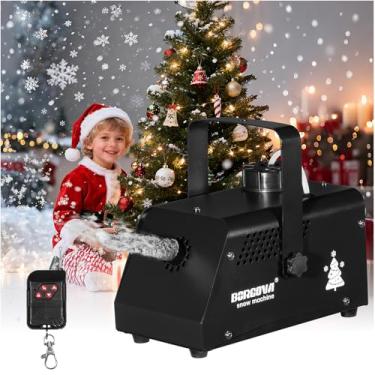 Imagem de BERCOVA Máquina de neve profissional com controle remoto sem fio, metal preto, saída ajustável para Natal, shows de palco, festas, casamentos