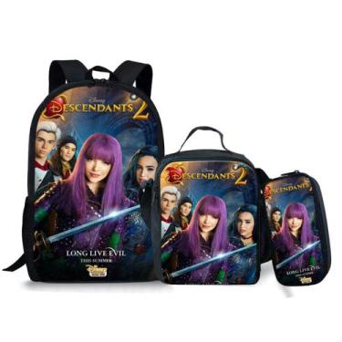 Imagem de Conjunto de mochilas Descendants Mals Cartoon Kids School Nylon - Yiwe