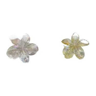 Imagem de Grampo De Cabelo Transparente Com Flor De GardêNia — AcessóRio Feminino Para As Festas De Fim De Ano(Branco+Amarelo)
