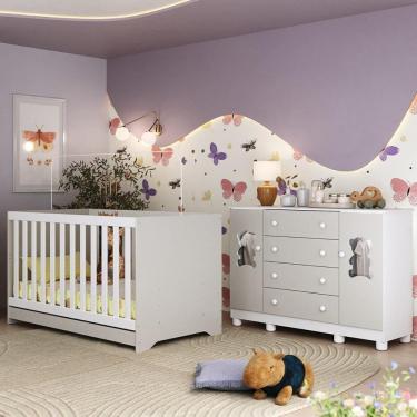 Imagem de Berço Americano 3 em 1 com Cômoda 2 Portas 4 Gavetas Fofura Multimóveis MP4728