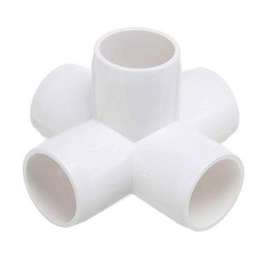 Imagem de DTGN Encaixe de PVC de cotovelo de 12 peças, encaixe de tubo de PVC de grau cruzado de 5 vias SCH40, conector de cotovelo de canto DIY para móveis de construção, conexão de estrutura de estufa